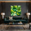 «Lyrical Abstraction 64», art mural sur toile verte-1911407454