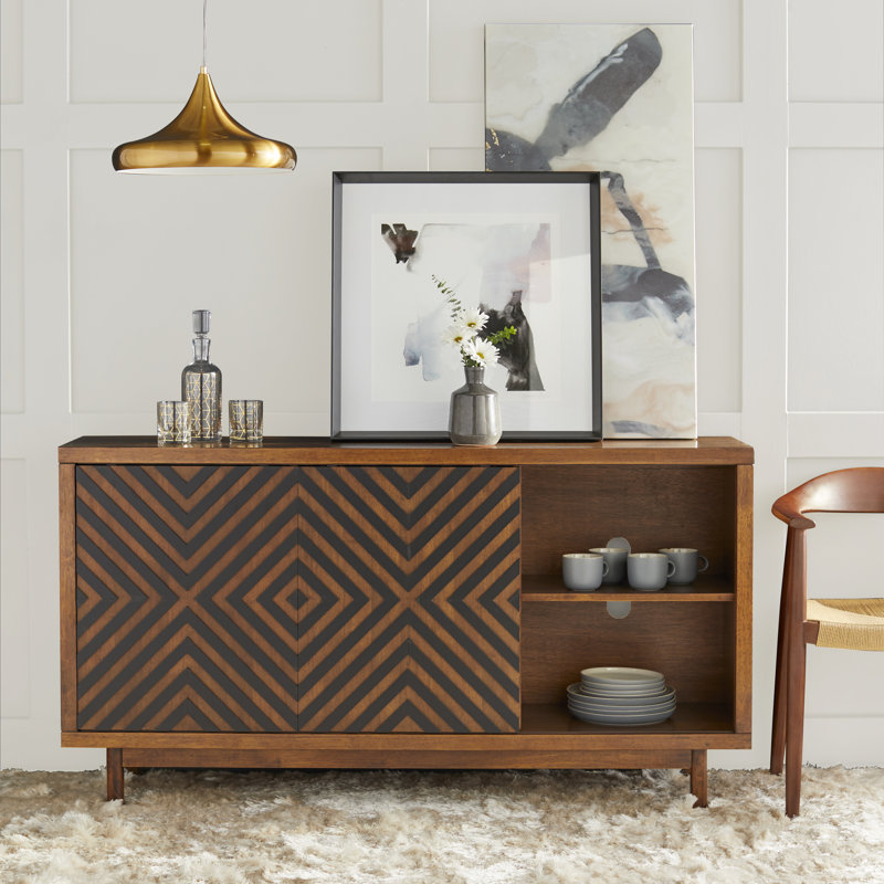 Altermease 63'' Sideboard, Tobacco/Black