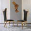 Ensemble de salle à manger 7 pièces 7 pièces - Table en placage de marbre 70 po avec base en acier inoxydable et 6 chaises rembourrées-791911144-791911148-791911151