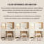 Coiffeuse 2-en-1 American Vintage 120 cm – Structure en bois de bouleau, meuble en panneaux de particules de bois massif, miroir de rangement dissimulé, pieds de style colonne romaine, table de maquillage et bureau