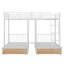 Lit double superposé double au-dessus de simple et double, lit superposé avec tiroirs de rangement, convertible en 3 lits, aucun sommier nécessaire-1702246131