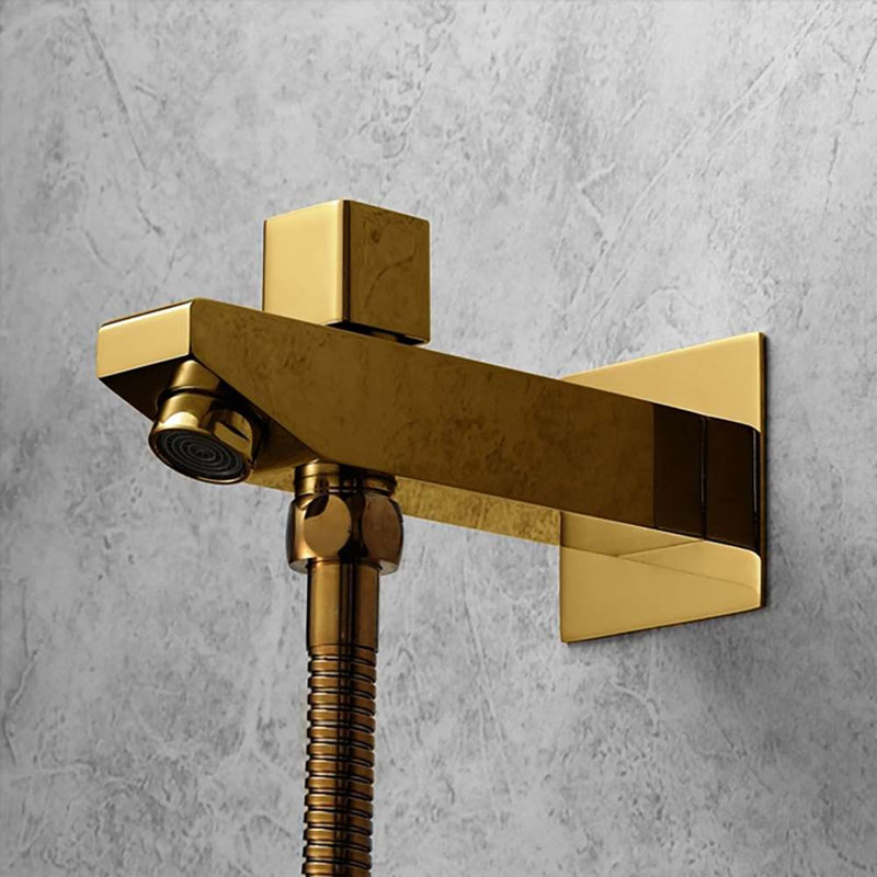 Système de douche thermostatique à panneau de contrôle tactile avec douchette à main et corps Lecce