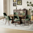 Modern Velvet Upholstered Dining Chair Side Chair with Wooden Legs
