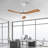 Hot Sales 52 Inch Modern  Ceiling Fan With 3 Color Dimmable 3 Solide Wood Blades Remote Control Reversible DC Motor With Led Light-1129122529-1129122535-1129122528