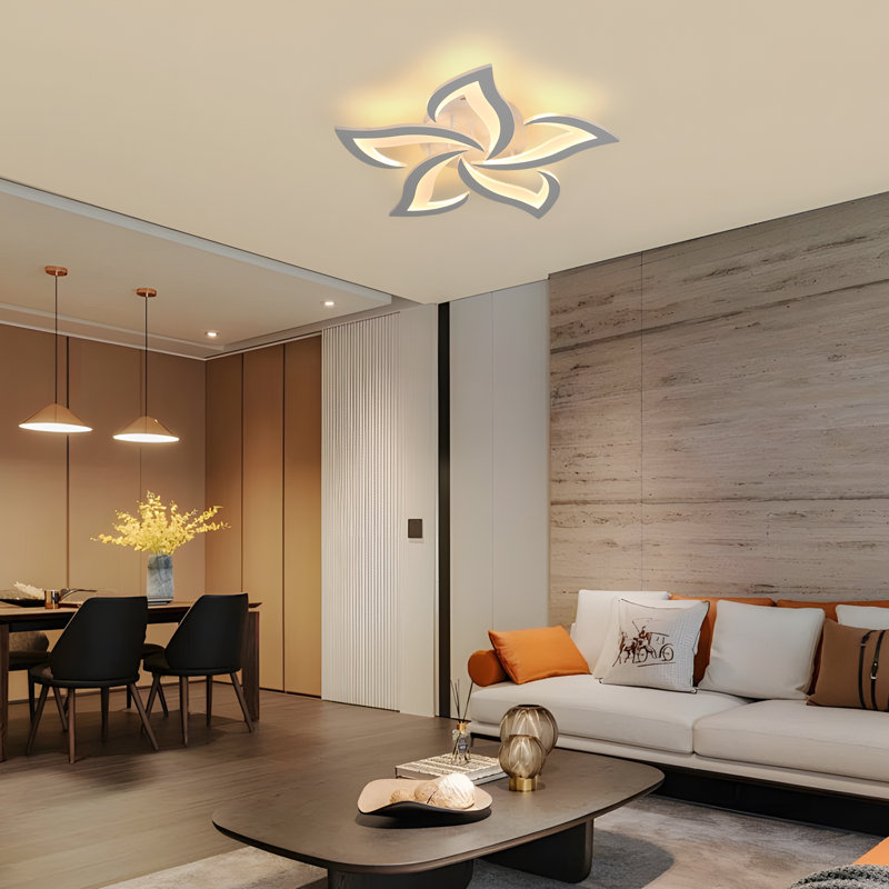 Rachna 5-head 60cm LED Integrated Semi Flush Mount Ceiling Light, White, 3000K