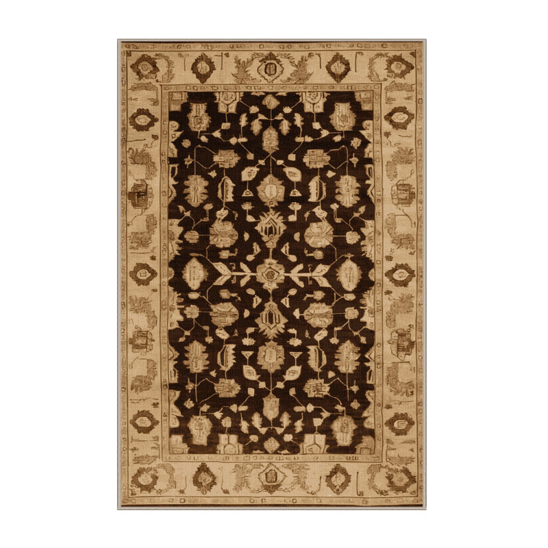 Tapis brun lavable à la machine, Rectangulaire 8 pi x 12 pi