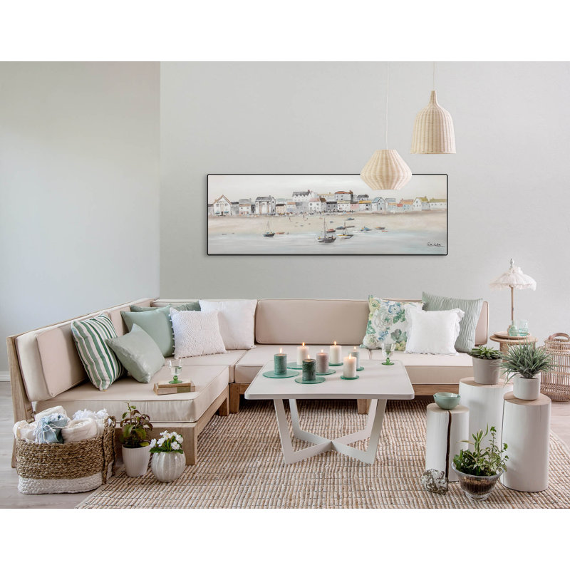 Little Port Town Hand -Painted Art Print