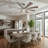 Lisa 60" Windmill Large Ceiling Fan with 3CCT LED Lights and Remote Control, 6-Speed Reversible DC Motor, 5"/10" Downrods-658307220