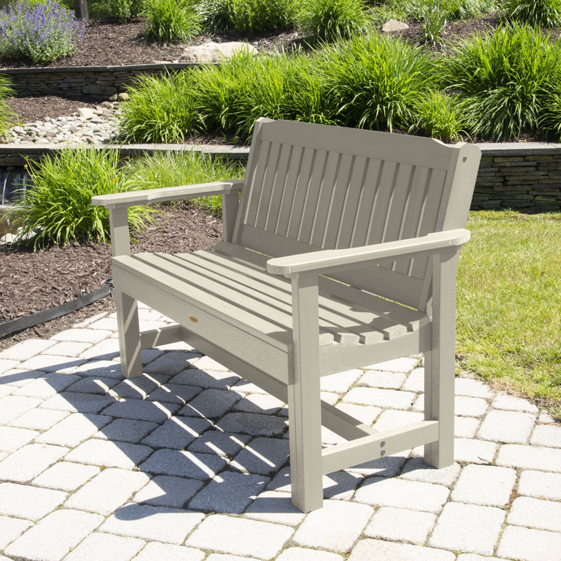 Banc de jardin en plastique Lunz, Blanc délavé
