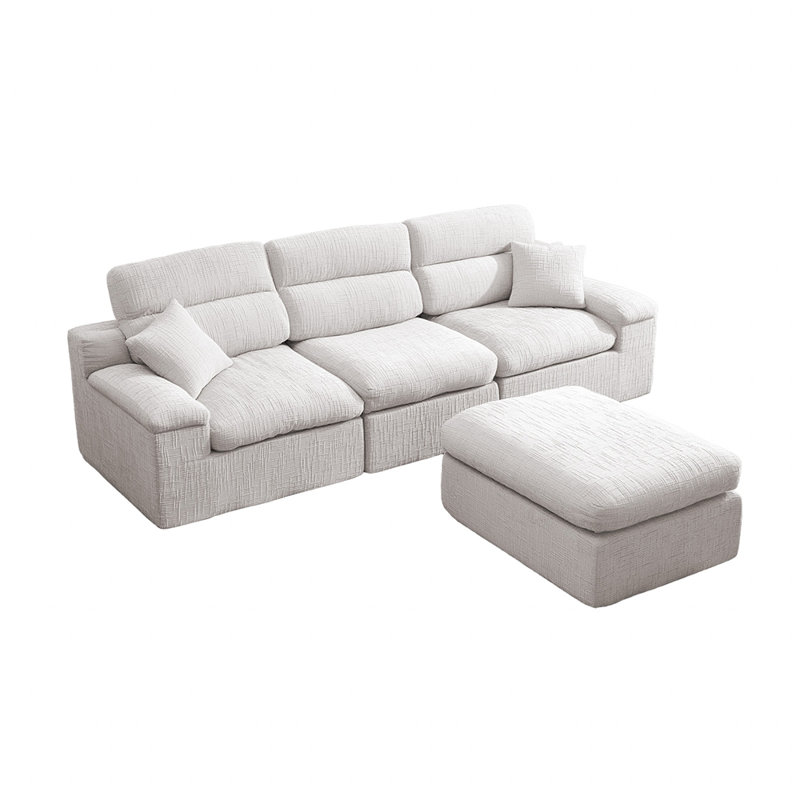 Canapé Chenille, Gris clair