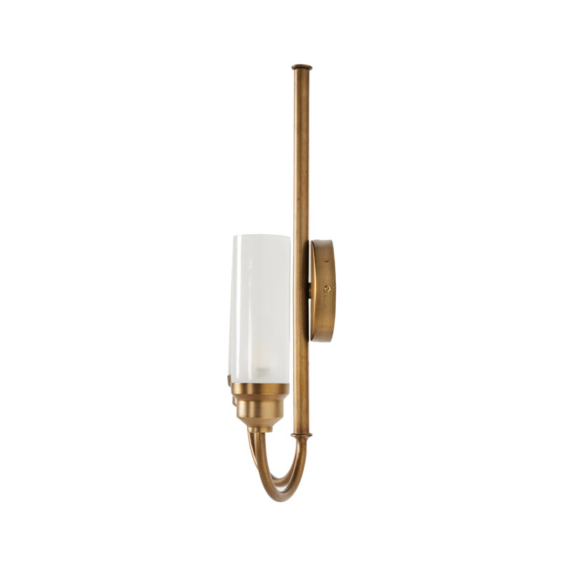 Antique Brass Dual Frosted Glass Sconce