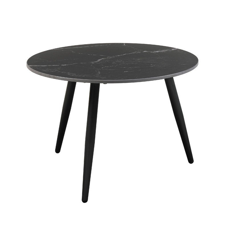 Ensemble de 3 tables basses Lyra, plateau en pierre emboîtable, , Noir