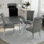 Table de salle à manger ronde 36 pouces en verre trempé transparent avec base en métal doré poli-333412385
