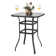 Coleburn Square 2- Outdoor 32 Inch Square Bar Table, Tempered Glass Tabletop with Double Layer Construction, for Patio,  Black with Gold Speckles