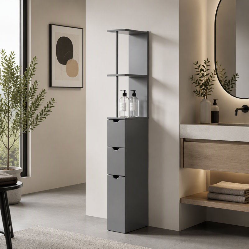 Armoire de rangement pour salle de bain étroite, Grey