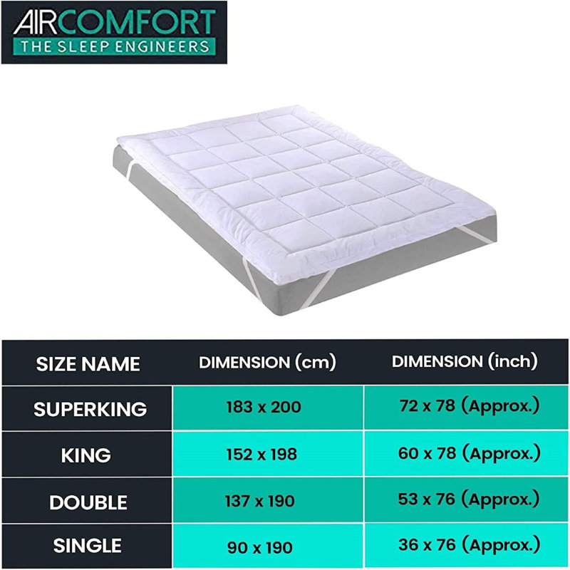 AirComfort 900 GSM Microfibre Mattress Topper, Super King (6')