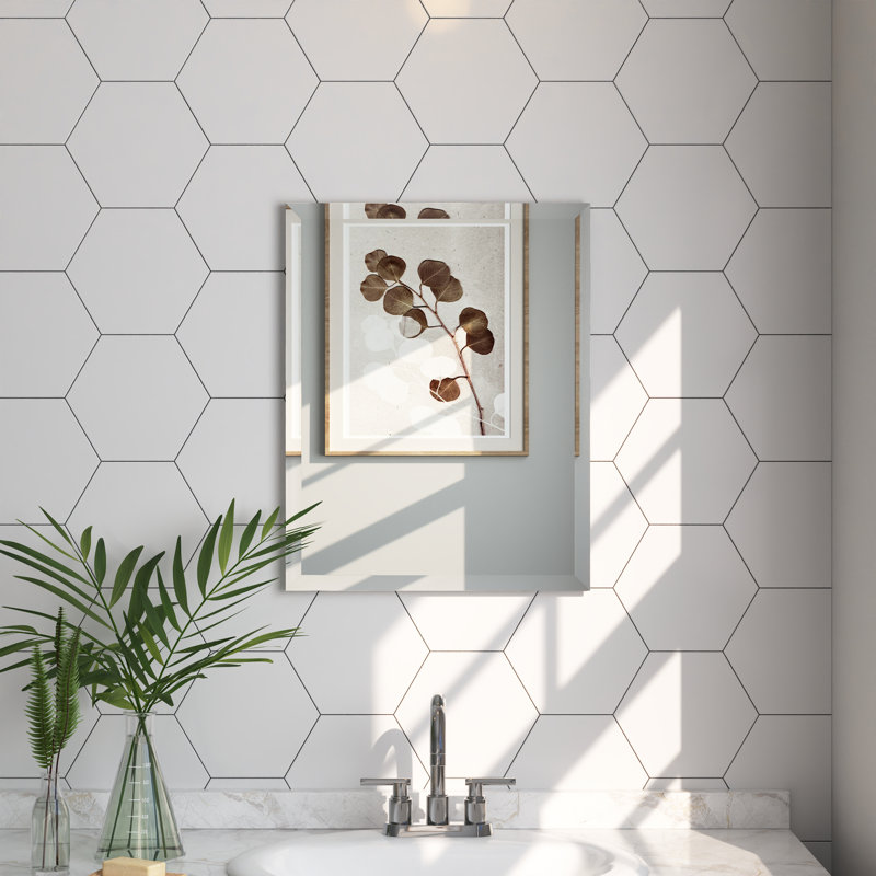 15'' W x 19'' H Recessed Frameless Medicine Cabinet with Mirror and 1 Adjustable Shelf