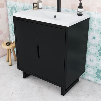 Ensemble de meuble-lavabo avec lavabo et portes
