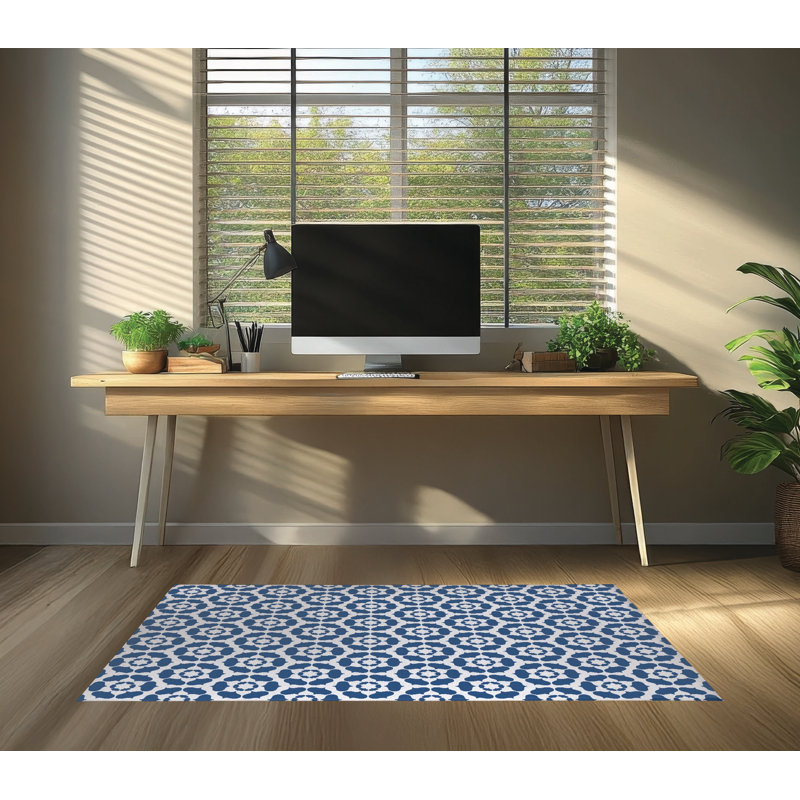 Tapis de chaise de bureau Cleo, L 36 po x P 60 po, Bleu