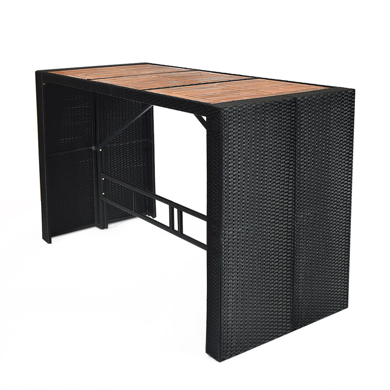 6 - Person Acacia Wicker Patio Dining Set with Rectangular Table