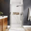 Porte de douche semi-sans cadre 40 po à 42 po x H 72 po avec porte battante double et 2 portes donnant sur un très grand espace de rangement en verre trempé de 1/4 po