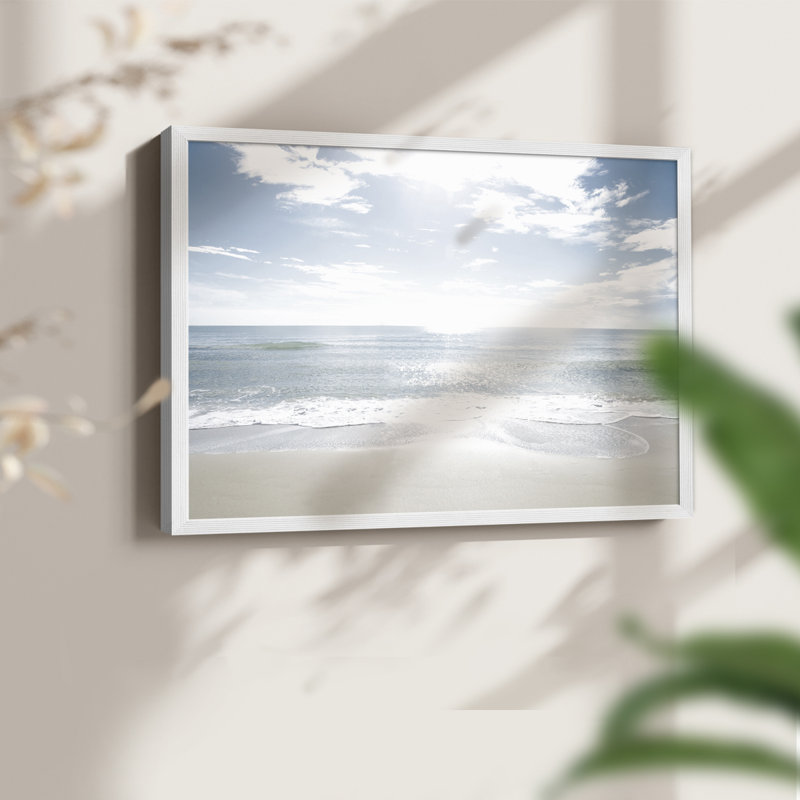 Sandy Beach -Framed Print - Restickable, H 16 po x l 20 po, White