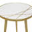 Esters Aluminum Metal Gold Side End Accent Table with Marble Top with Gold Inlay