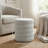 Cylindrical Storage Ottoman, Light Grey