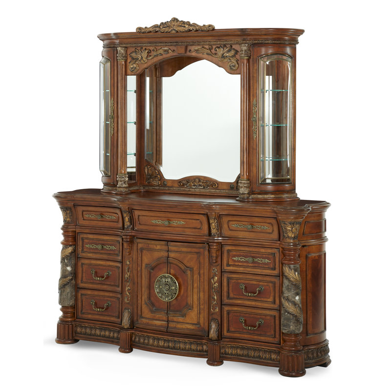Villa Valencia Wood Dresser with Mirror