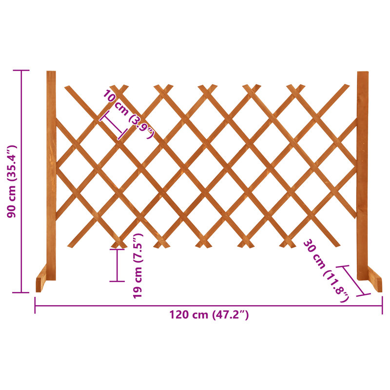 Broumov Fence Panels Fencing, Orange, 90cm H x 120cm W
