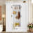 VIBE HAUS 85.2''H Hall Tree With Bench And 3 Hooks, Modern Entryway Storage Organizer Cabinet With 4 Doors, 1 Drawer And Adjustable Shelves For Hallway, Entryway, Living Room-988791609