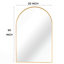 Miroir de salle de bain arqué 20X30 pouces doré - cadre en alliage d'aluminium