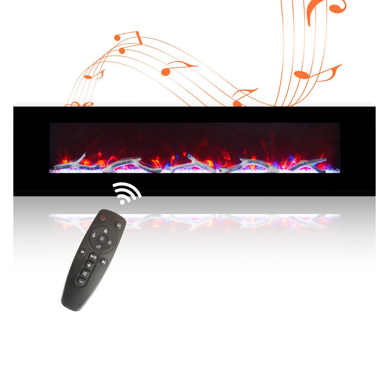 72"W Wall-Mounted Electric Fireplace