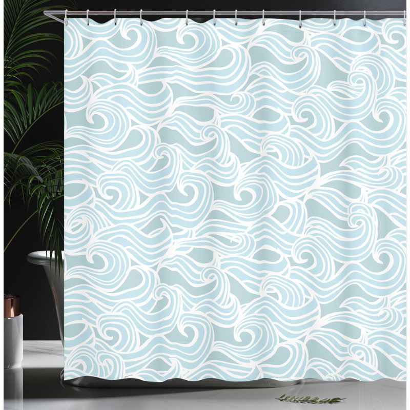 Ensemble de rideau de douche + crochets Aqua, H 75 po x l 69 po