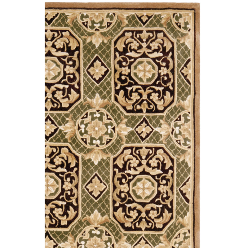Lenora Naples Hand Tufted Wool Pile Floral Rug, Runner 2'6" x 10'