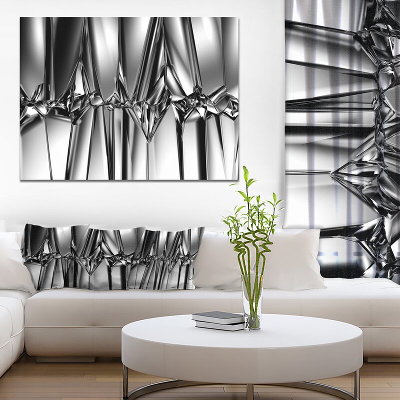 Orren Ellis Black White Crystal Background On Canvas Print & Reviews ...