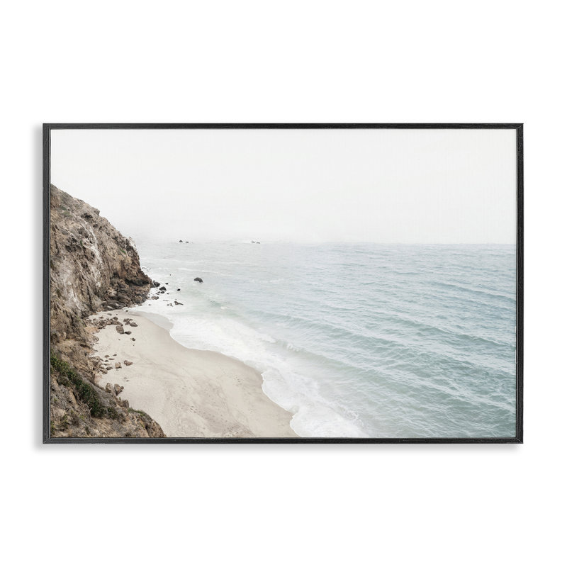 Giclée de California Coast Cliff par Sissi et Seb, H 12 po x l 18 po, Giclée encadrée noir minuit