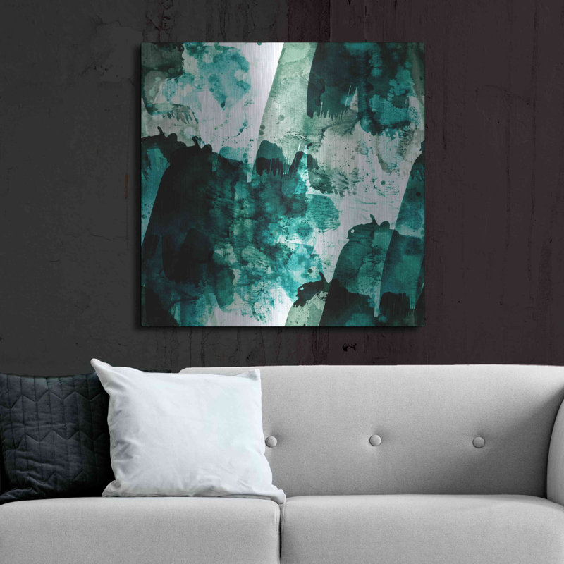 Orren Ellis «Emerald and Moss Green» par Iris Lehnhardt, art mural en métal, H 36 po x l 36 po