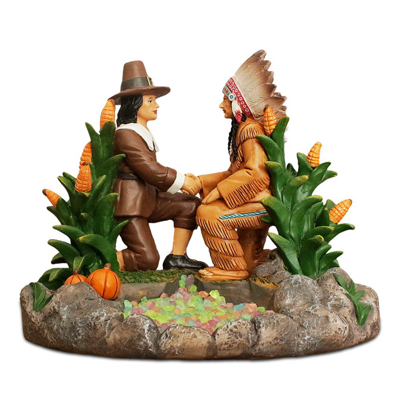 Figurine de récolte et harmonie entre les Amérindiens et les pèlerins, récolte de 6 po, statue d'automne