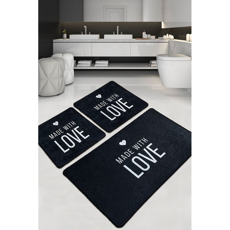 Ensemble de tapis de bain luxueux (3 pièces), en polyester doux, 23,6 po x 39,4 po (1 pièce) et 19,7 po x 23,6 po (2 pièces) | Antibactérien, antidérapant, 20,5 oz / pied carré | Lavable à la machine et durable, parfait pour les salles de bain élégantes