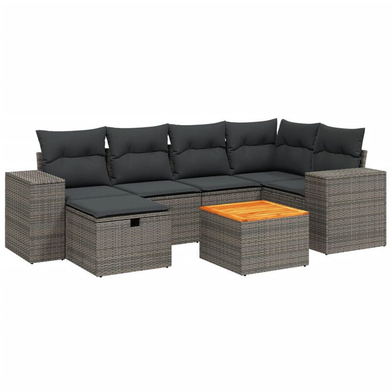 Ensemble de canapé de jardin Vidaxl gris