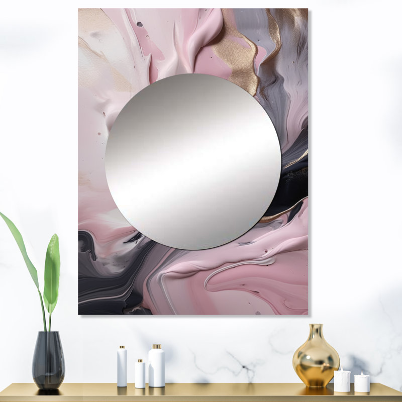 Œuvre d'art en marbre massif Lacondra - miroir en marbre, 40 po x 30 po