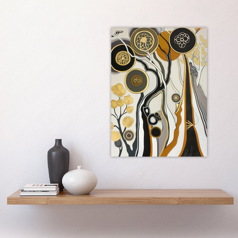 Abstract Mandala Tree Wildflowers Forest Wall Art Print