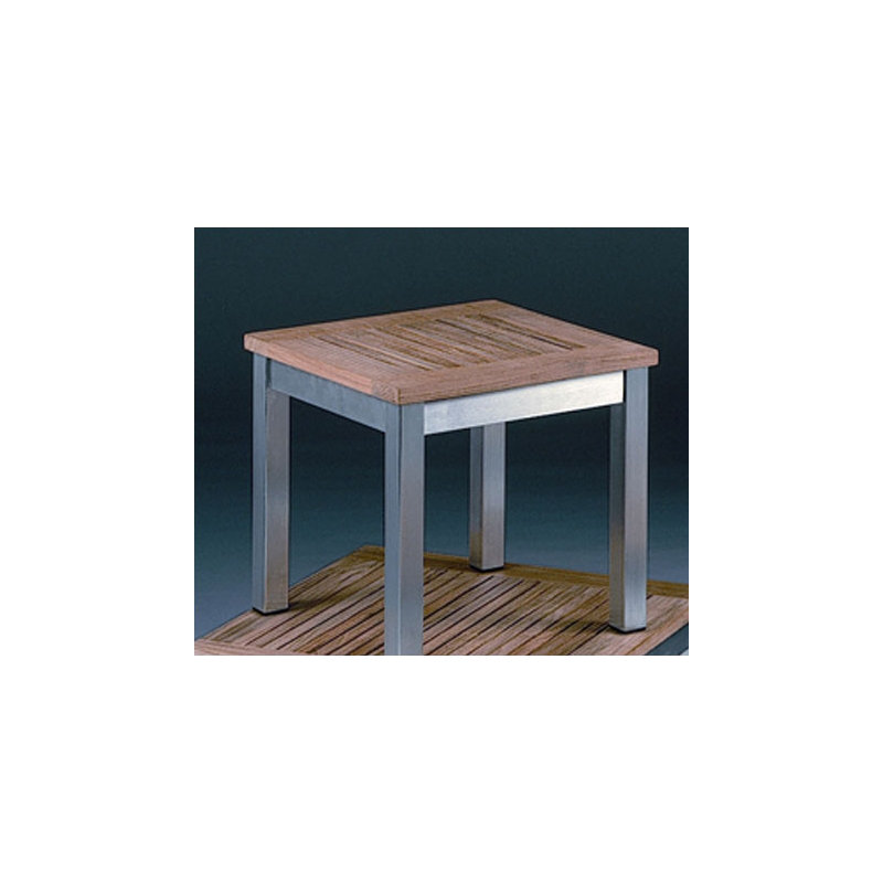 Equinox Outdoor Square Teak Side Table, 16" H x 17" W x 17" W