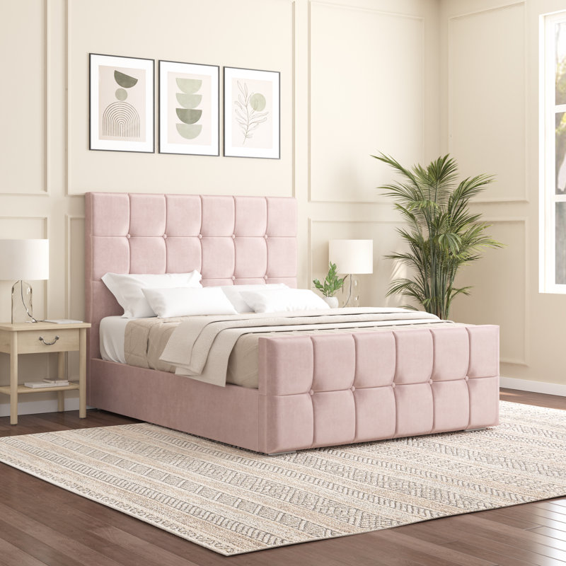 Oakpark Upholstered Bed Frame, Single (3'), Pink