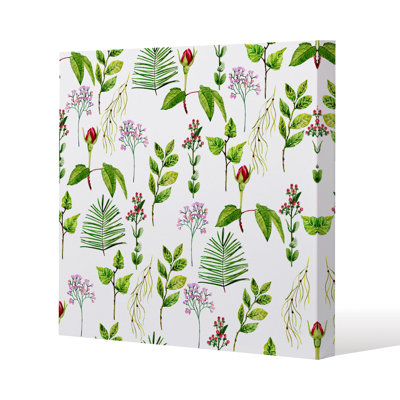 Selection of Leaves & Flowers Slim Style Canvas Print