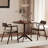 Brown Round Solid Wood Dining table-1285210419