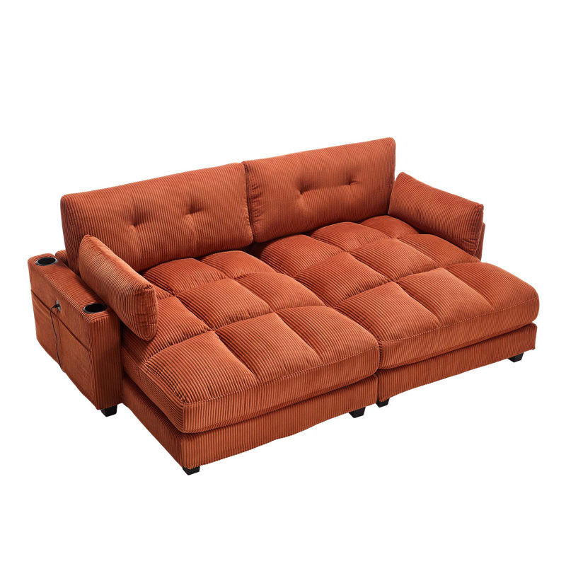 1 Seat Sleeper Sofa, Orange