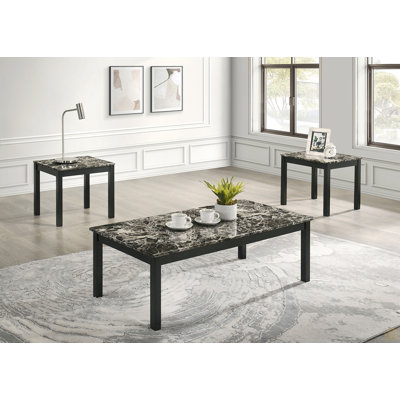 Ensemble de table 3 pièces 1 table basse 2 tables de bout