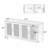 57.7''W Modern 4 Door Wood Rattan Buffet Sideboard Storage Cabinet-2053567873